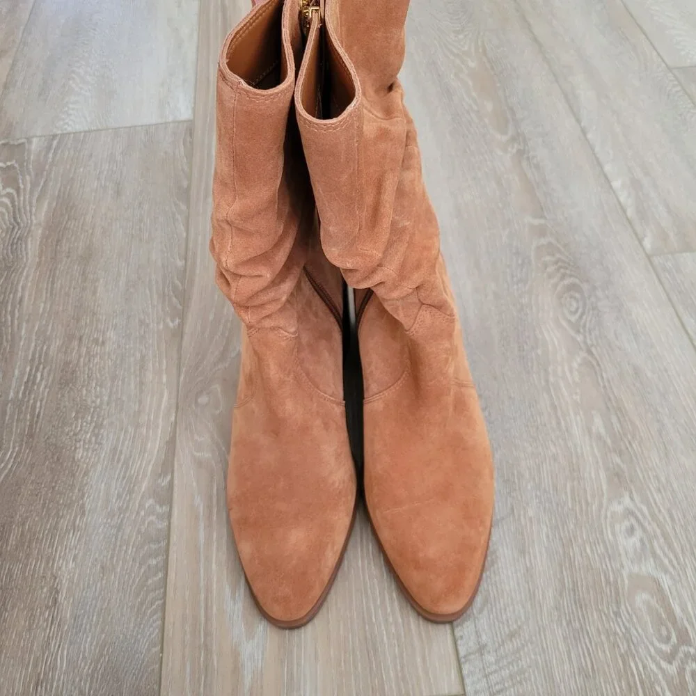 Vince Camuto NWOT Women's Size 8 Kenidra Water-Repellent Slouch Boots | Caramel - Picture 3 of 8